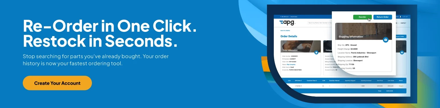 banner describing 1 click reorders and button to create an account
