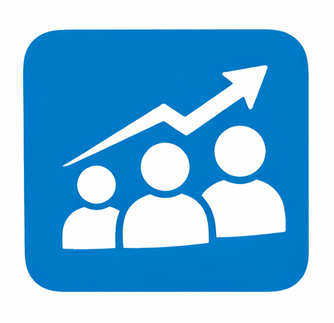 growth chart with people icon